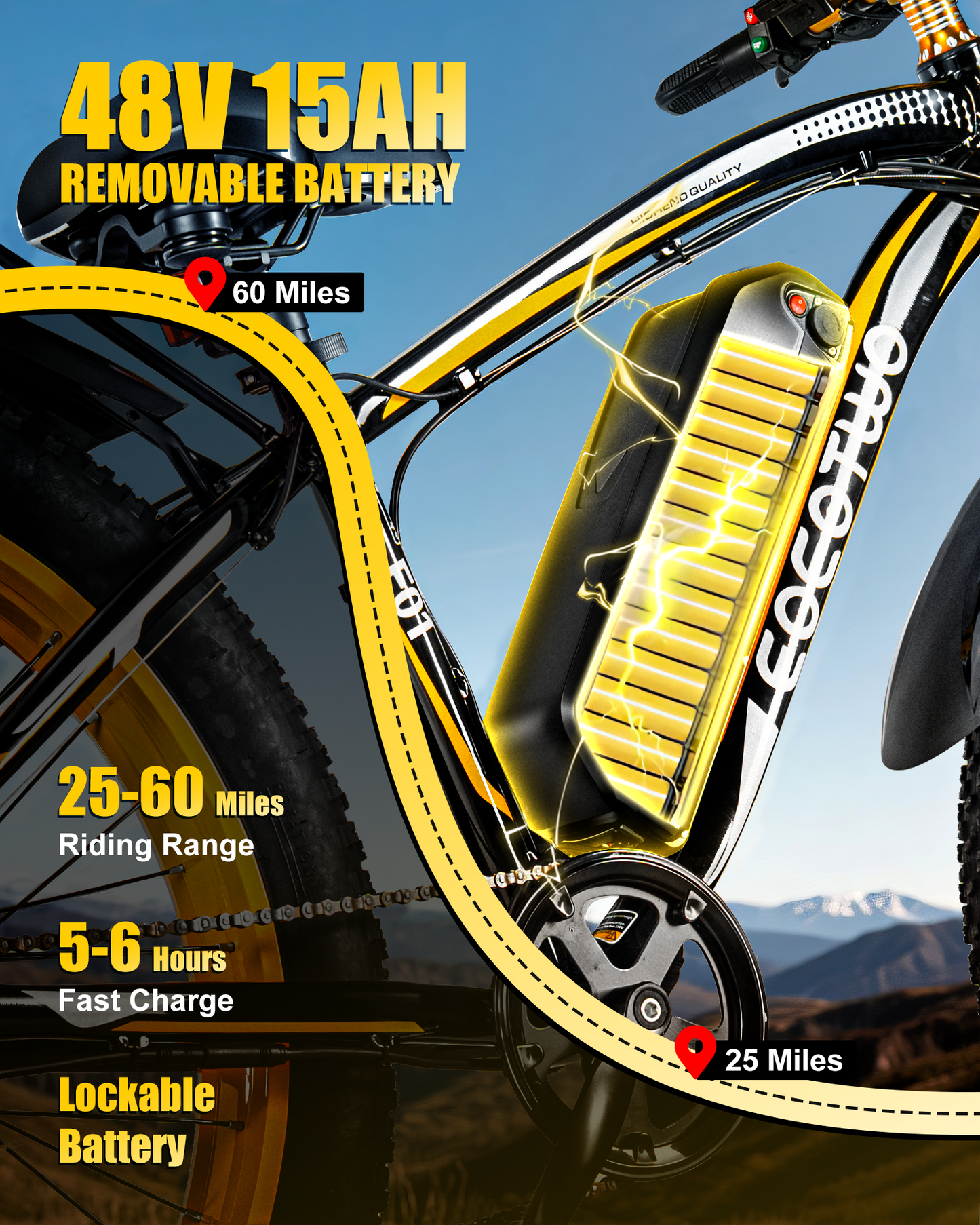 EOEOTWO 26" Fat Tire 1000W Electric Bike