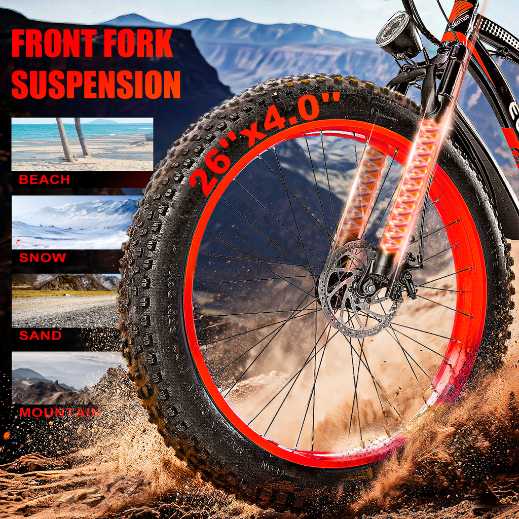 E01 34MPH All-Terrain Electric Bike Red