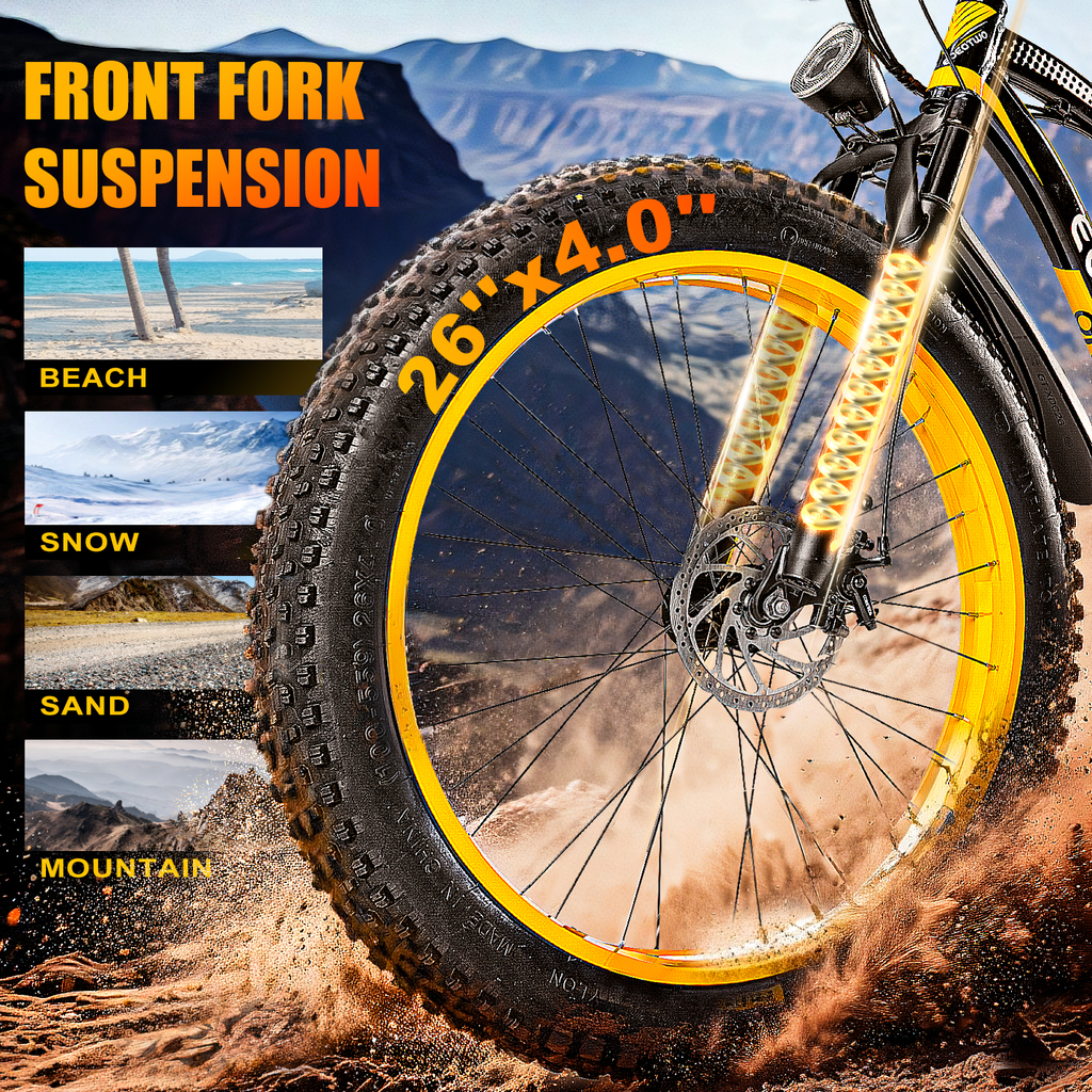 E01  34MPH All-Terrain Electric Bike Yellow