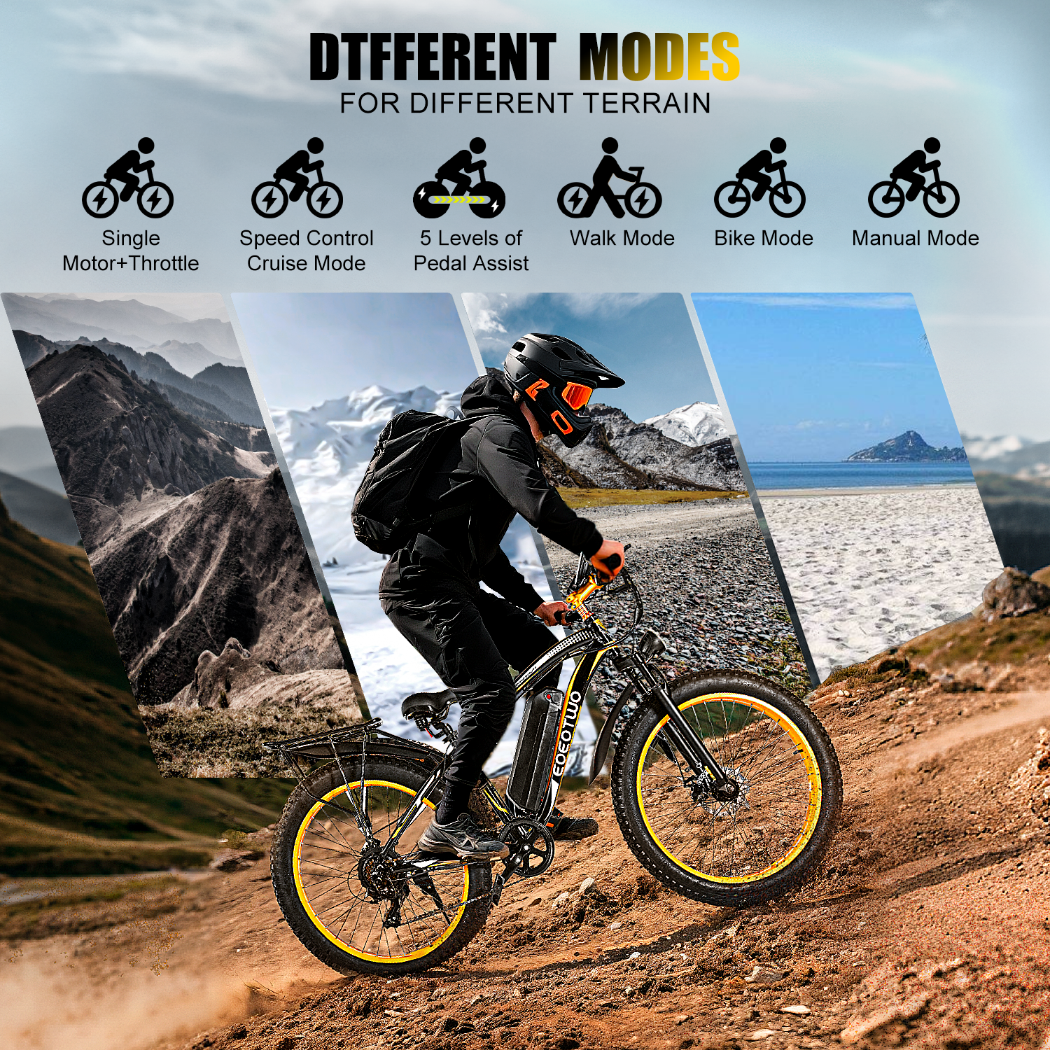 E01  34MPH All-Terrain Electric Bike Yellow