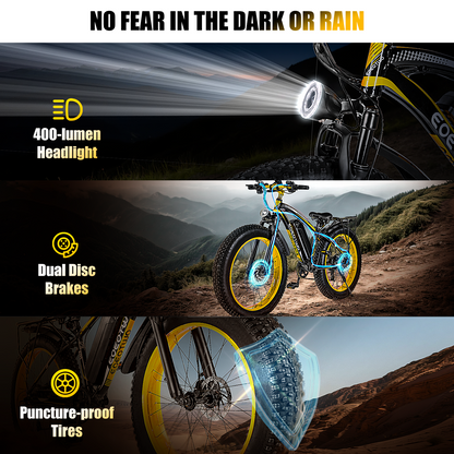 EOEOTWO E01  26" Fat Tire 1000W Electric Bike