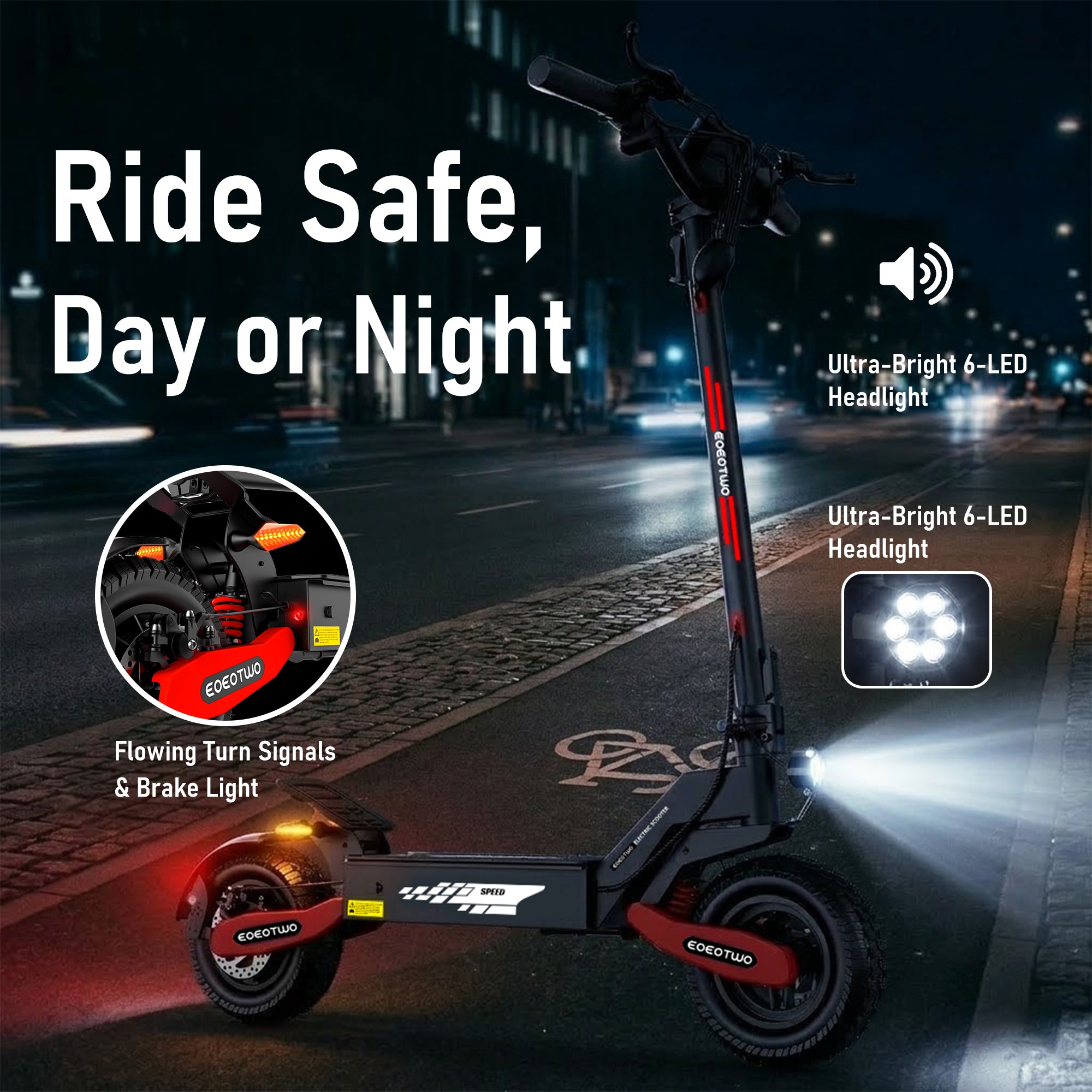 EOEOTWO Red GT06 1200W Electric Scooter