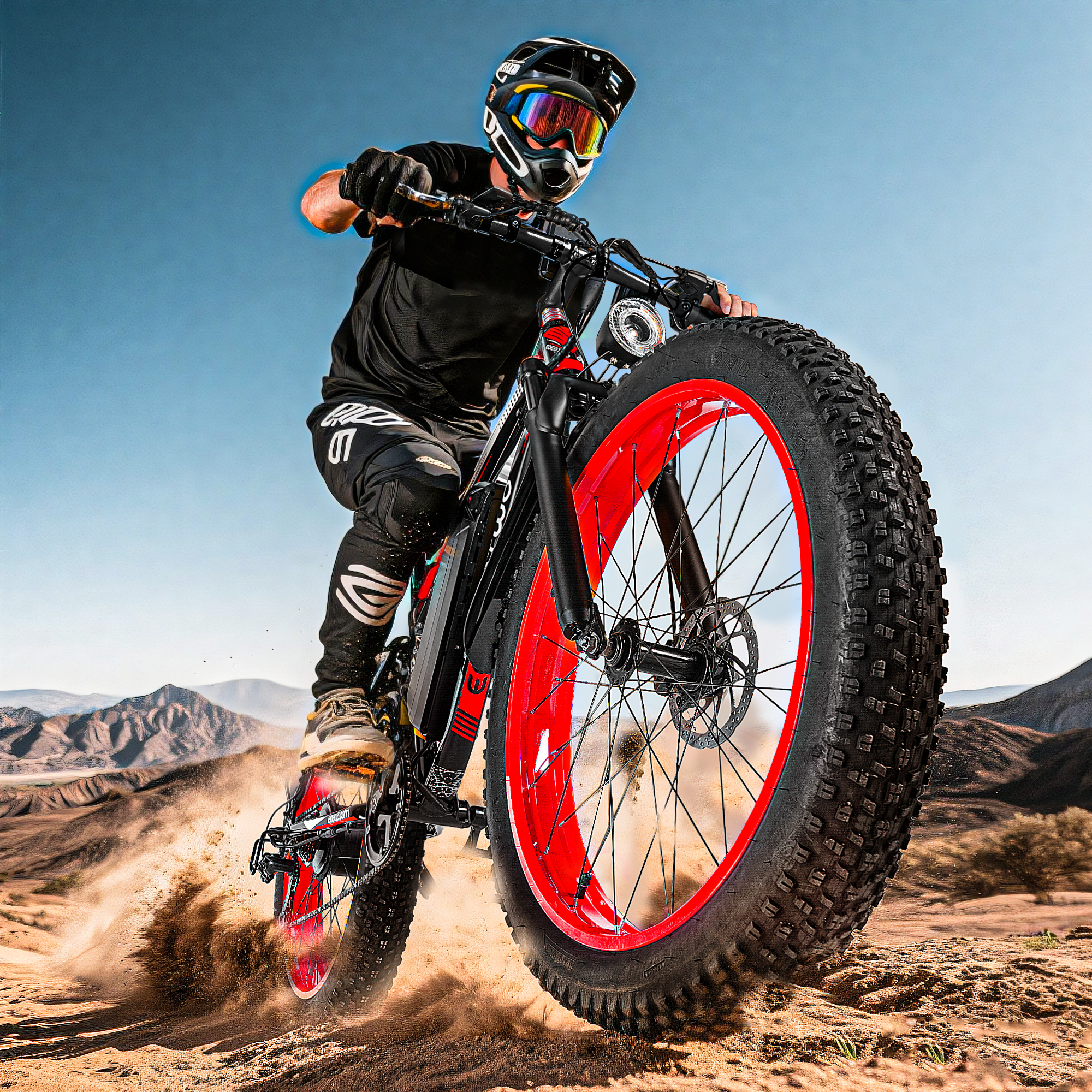 E01 34MPH All-Terrain Electric Bike Red