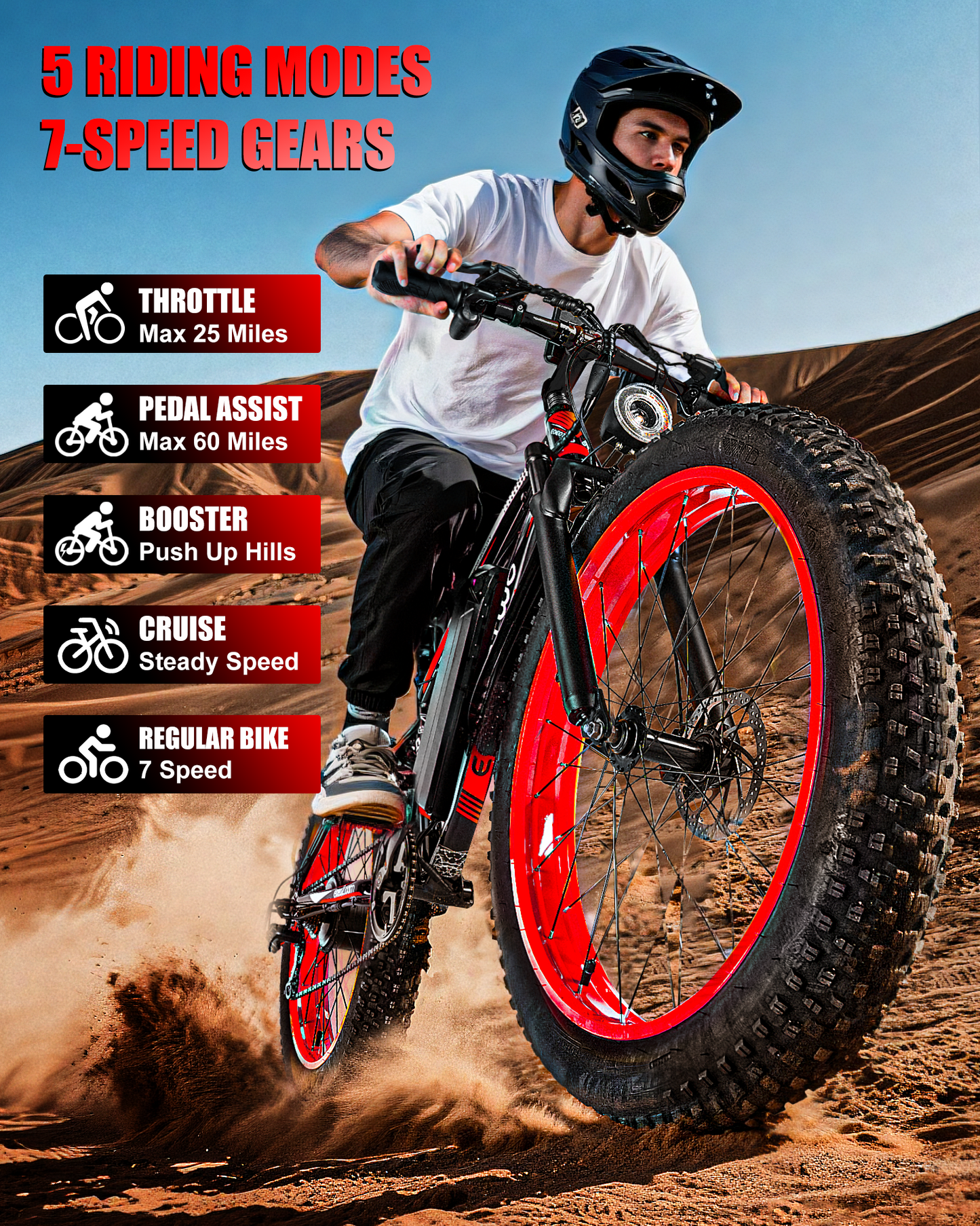 EOEOTWO E01  26" Fat Tire 1500W Electric Bike