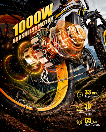 EOEOTWO E01  26" Fat Tire 1000W Electric Bike