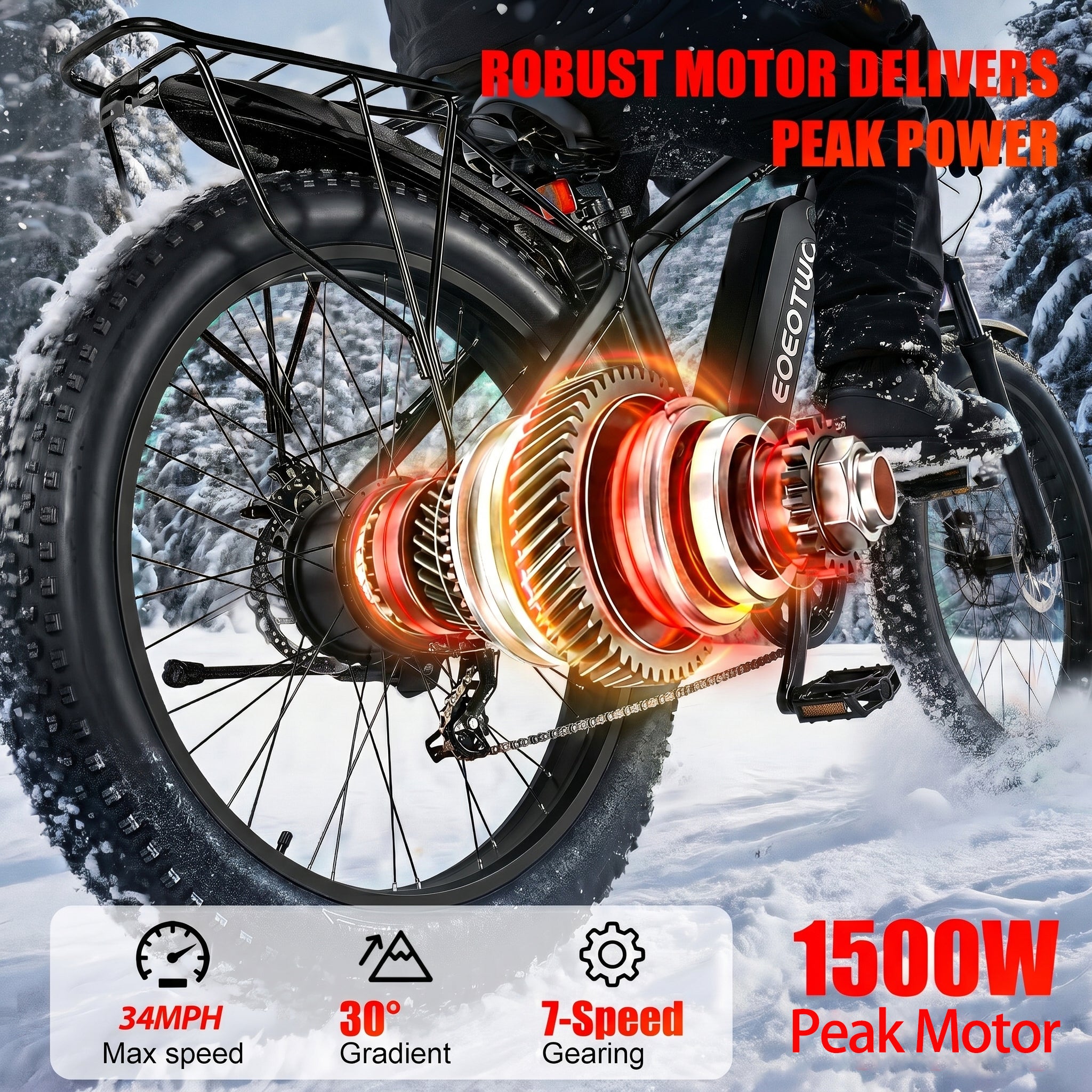 E01  34MPH All-Terrain Electric Bike Black