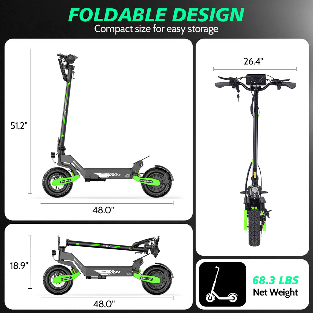 EOEOTWO Green GT06 1200W Electric Scooter