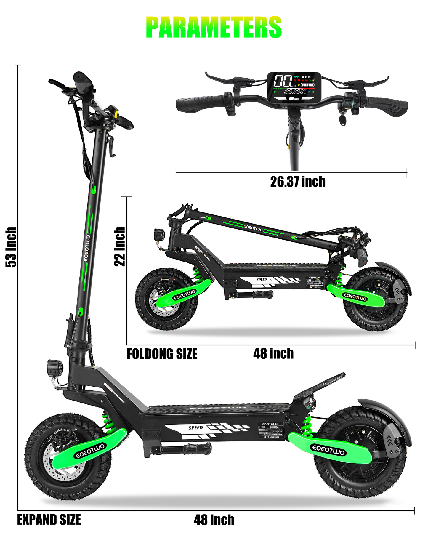 EOEOTWO GT06 Electric Scooter Green