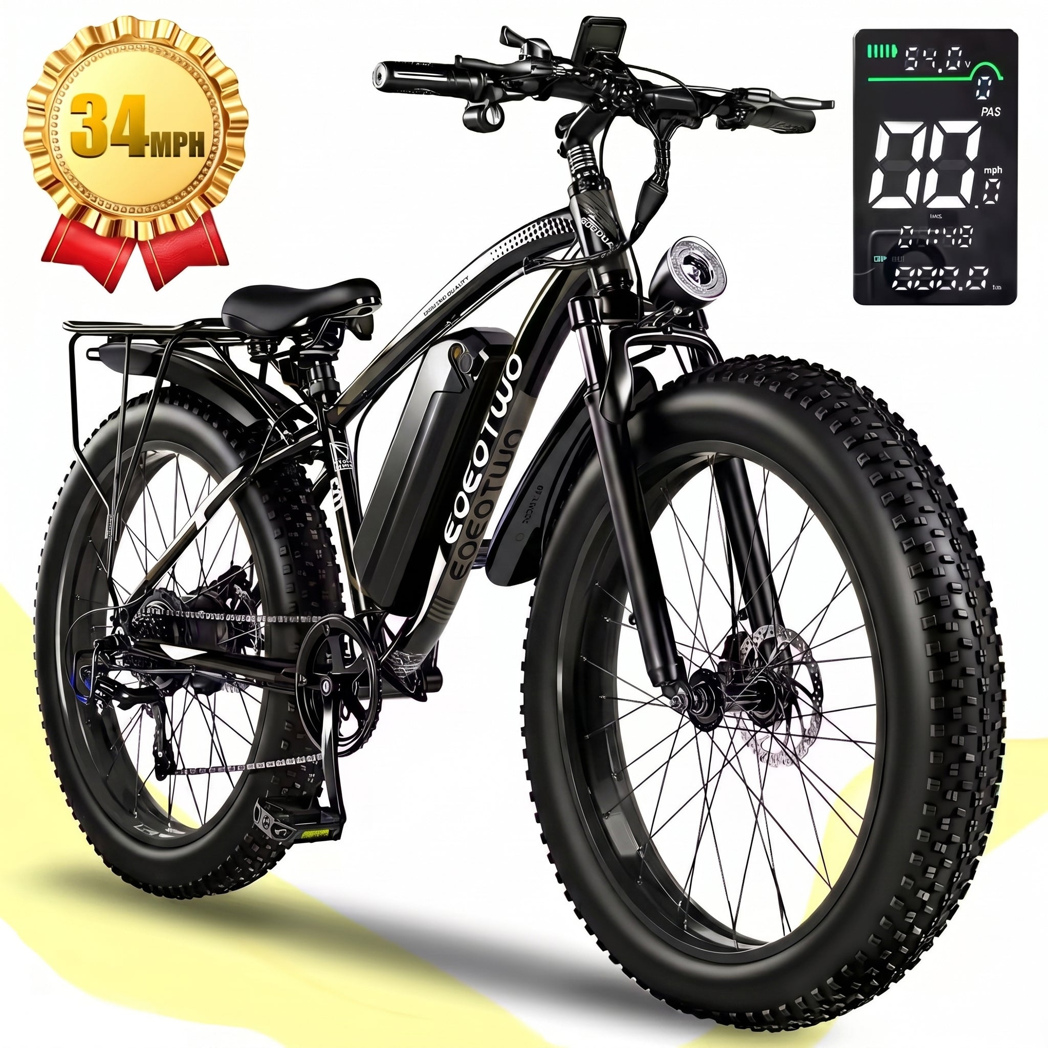 E01  34MPH All-Terrain Electric Bike Black