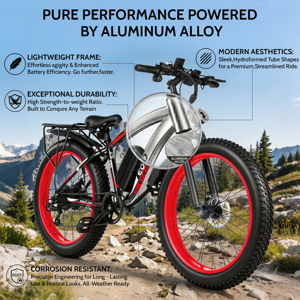E01 34MPH All-Terrain Electric Bike Red