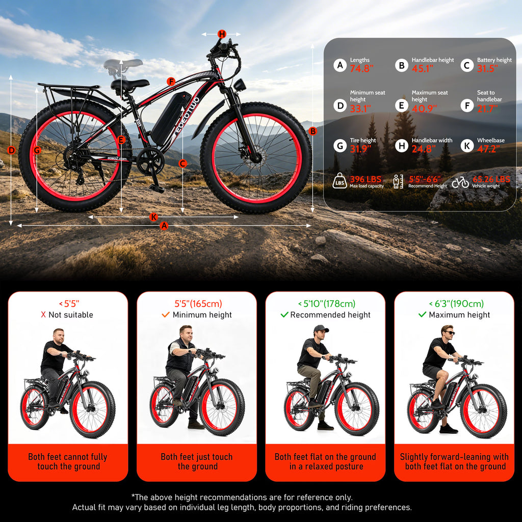 E01 34MPH All-Terrain Electric Bike Red