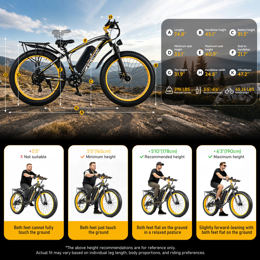 E01  34MPH All-Terrain Electric Bike Yellow
