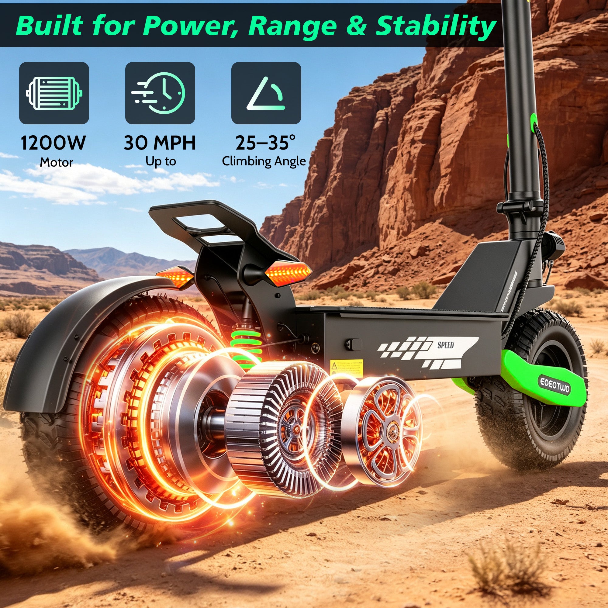 EOEOTWO Green GT06 1200W Electric Scooter