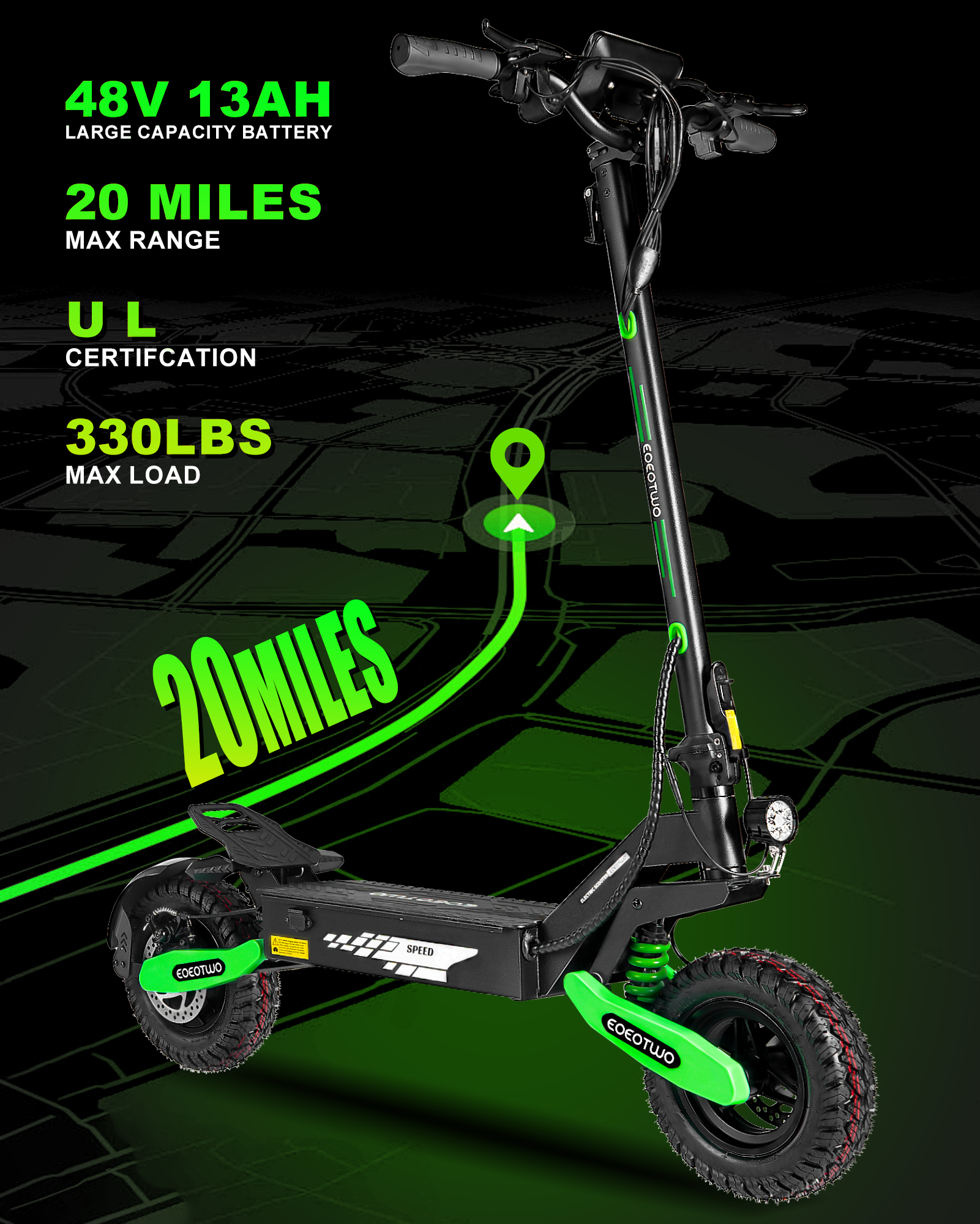EOEOTWO GT06 Electric Scooter Green