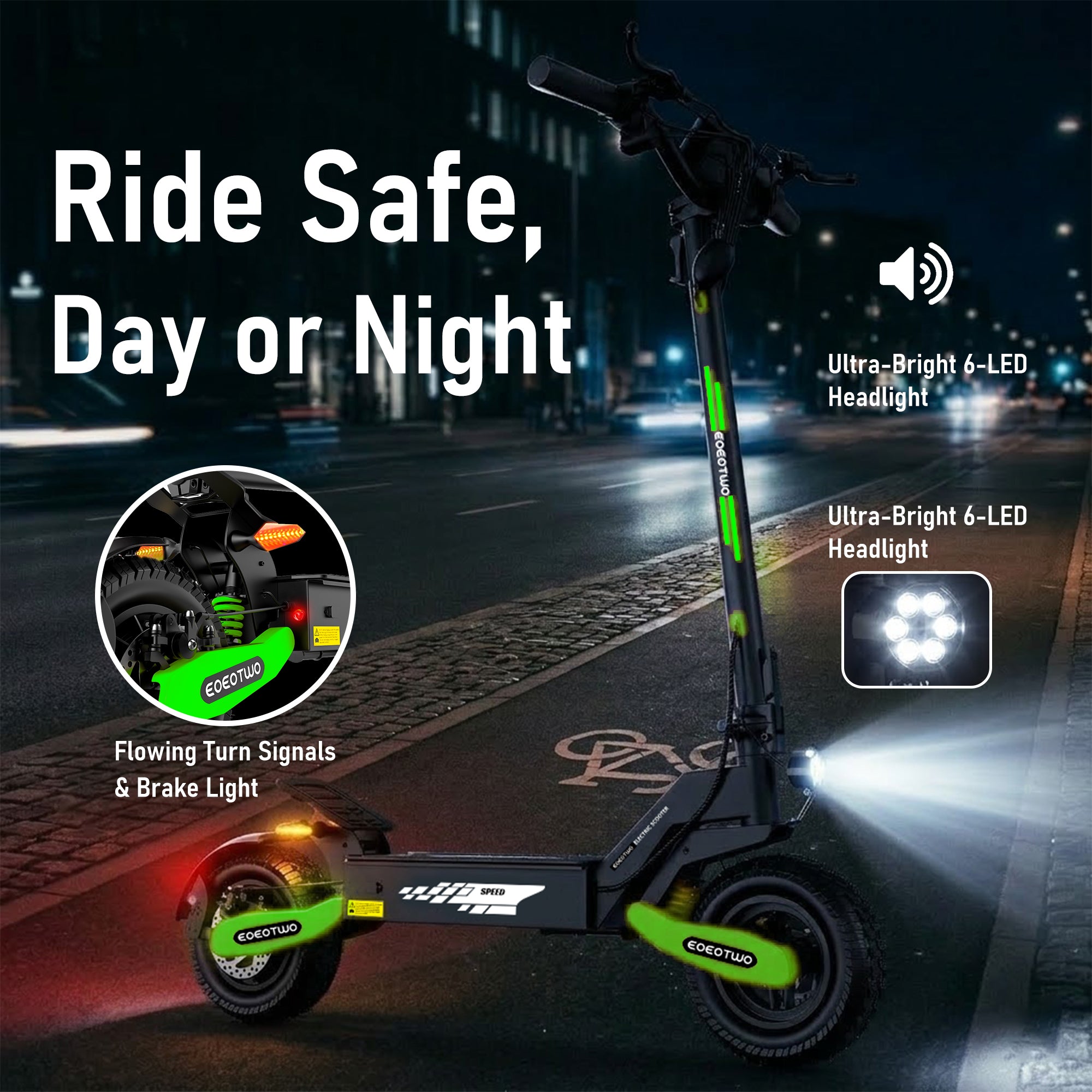 EOEOTWO Green GT06 1200W Electric Scooter