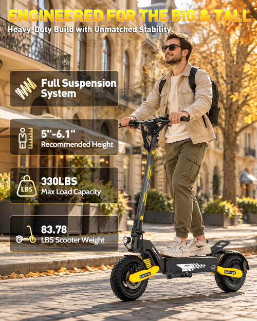 EOEOTWO GT06 624Wh Battery Electric Scooter Yellow