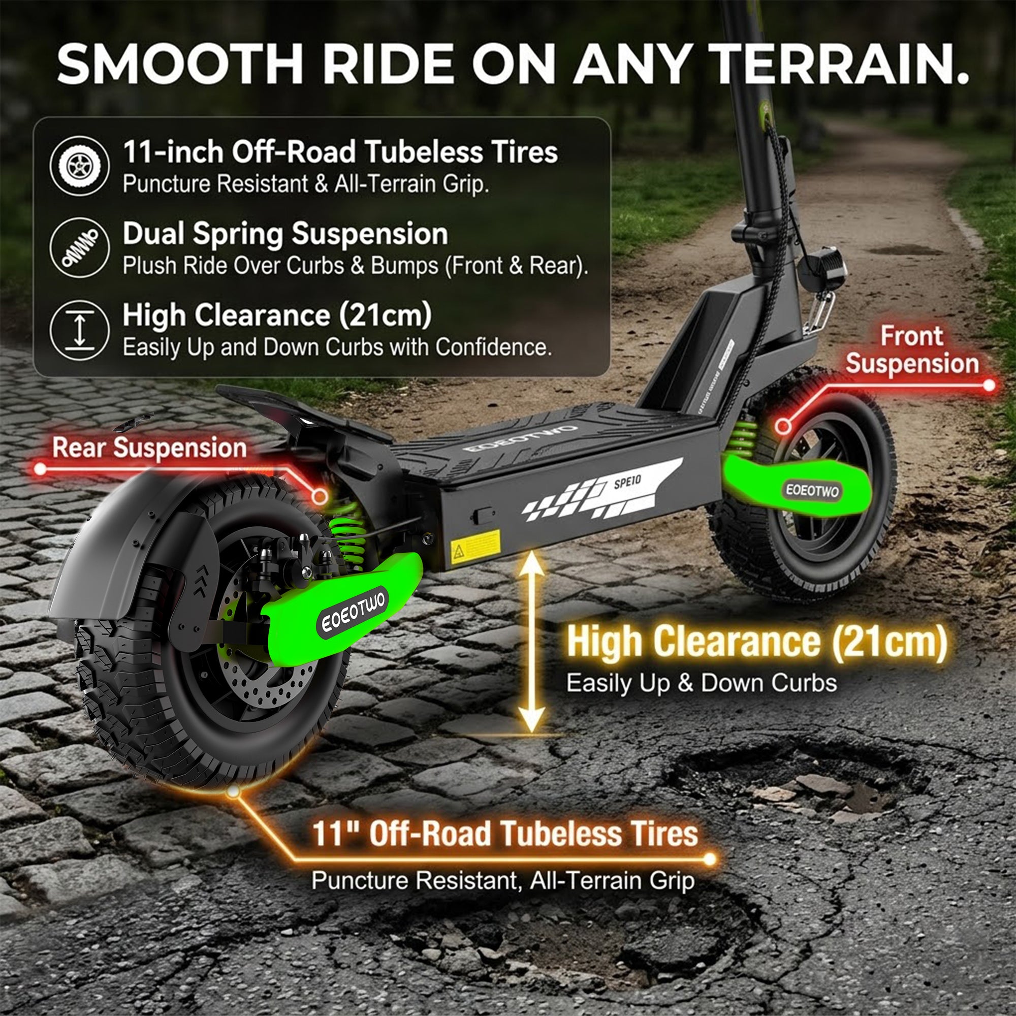 EOEOTWO Green GT06 1200W Electric Scooter