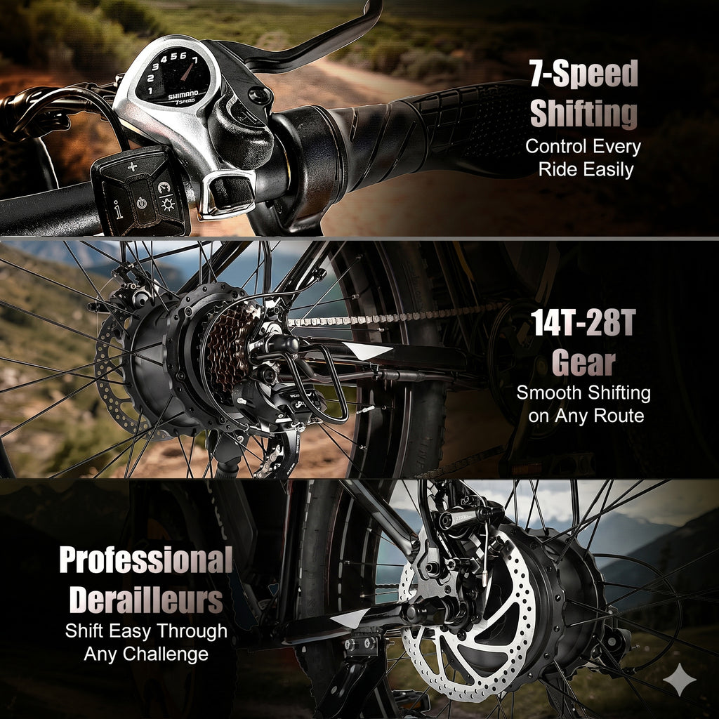 E01  34MPH All-Terrain Electric Bike Black