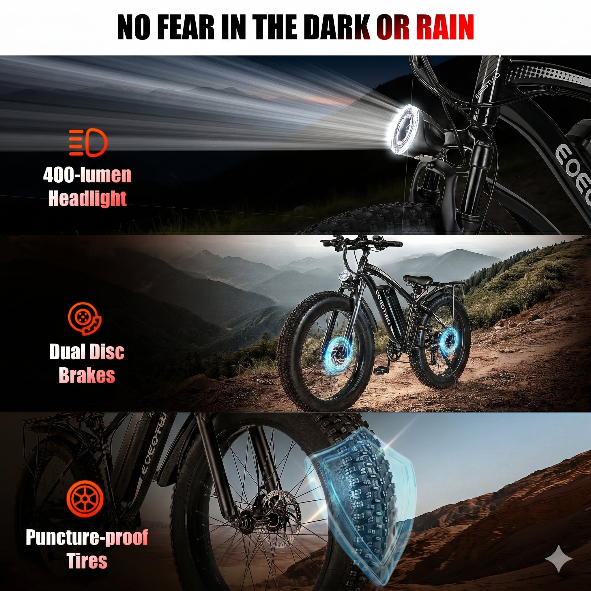 E01  34MPH All-Terrain Electric Bike Black