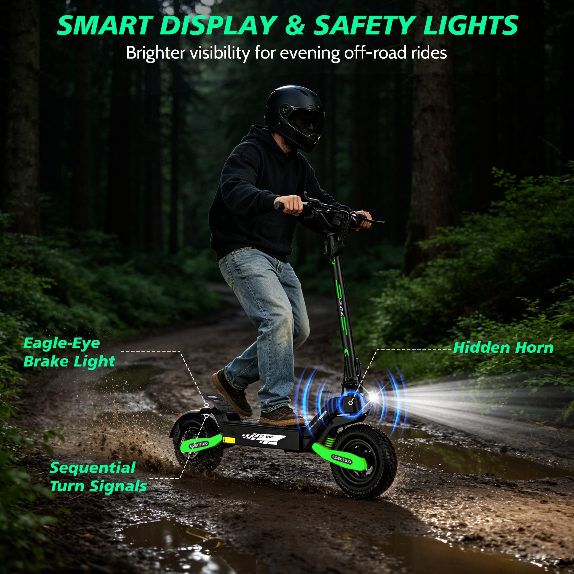 EOEOTWO Green GT06 1200W Electric Scooter