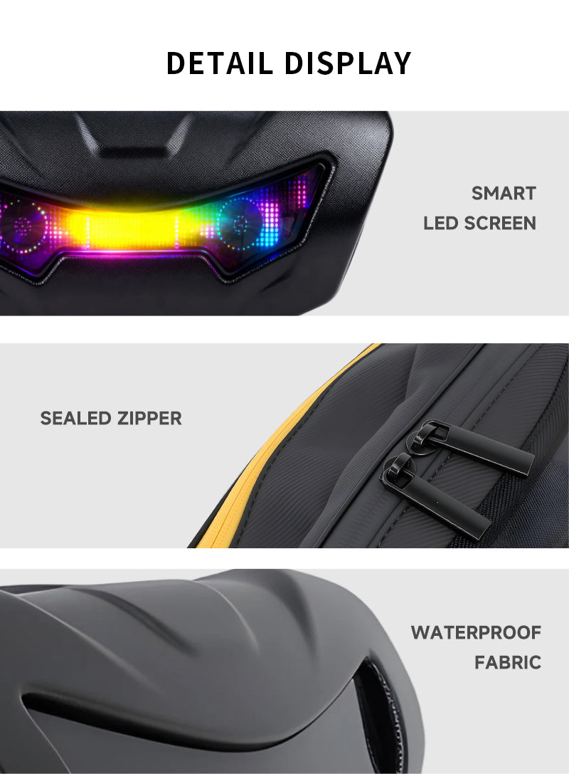 Electric Scooter Bag Bluetooth App-Controlled Light-Up Screen w/LED Pixel Display
