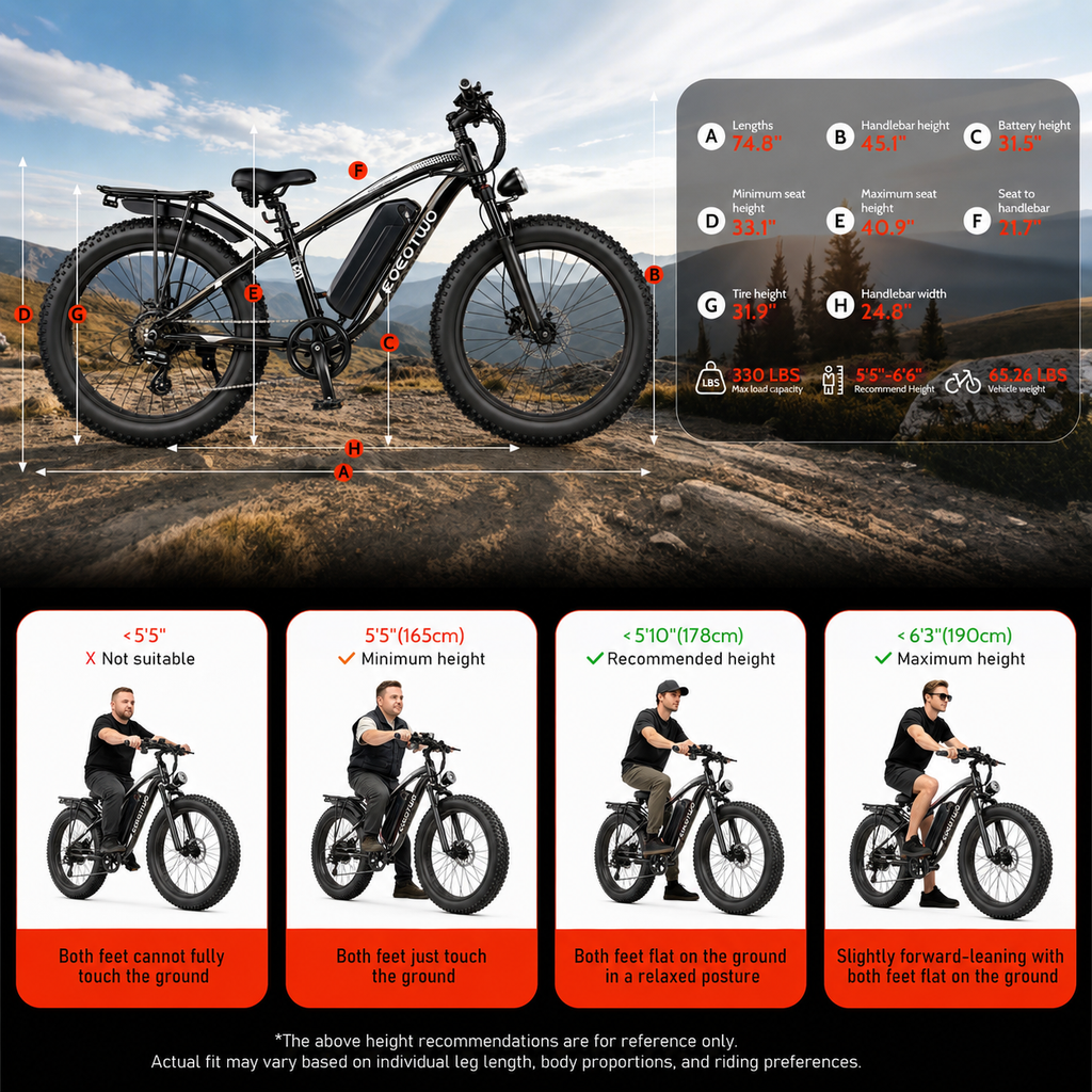 E01  34MPH All-Terrain Electric Bike Black