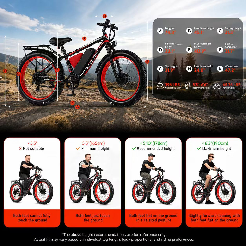 EOEOTWO E01 MAX 3000W 48V 23AH Electric Bike