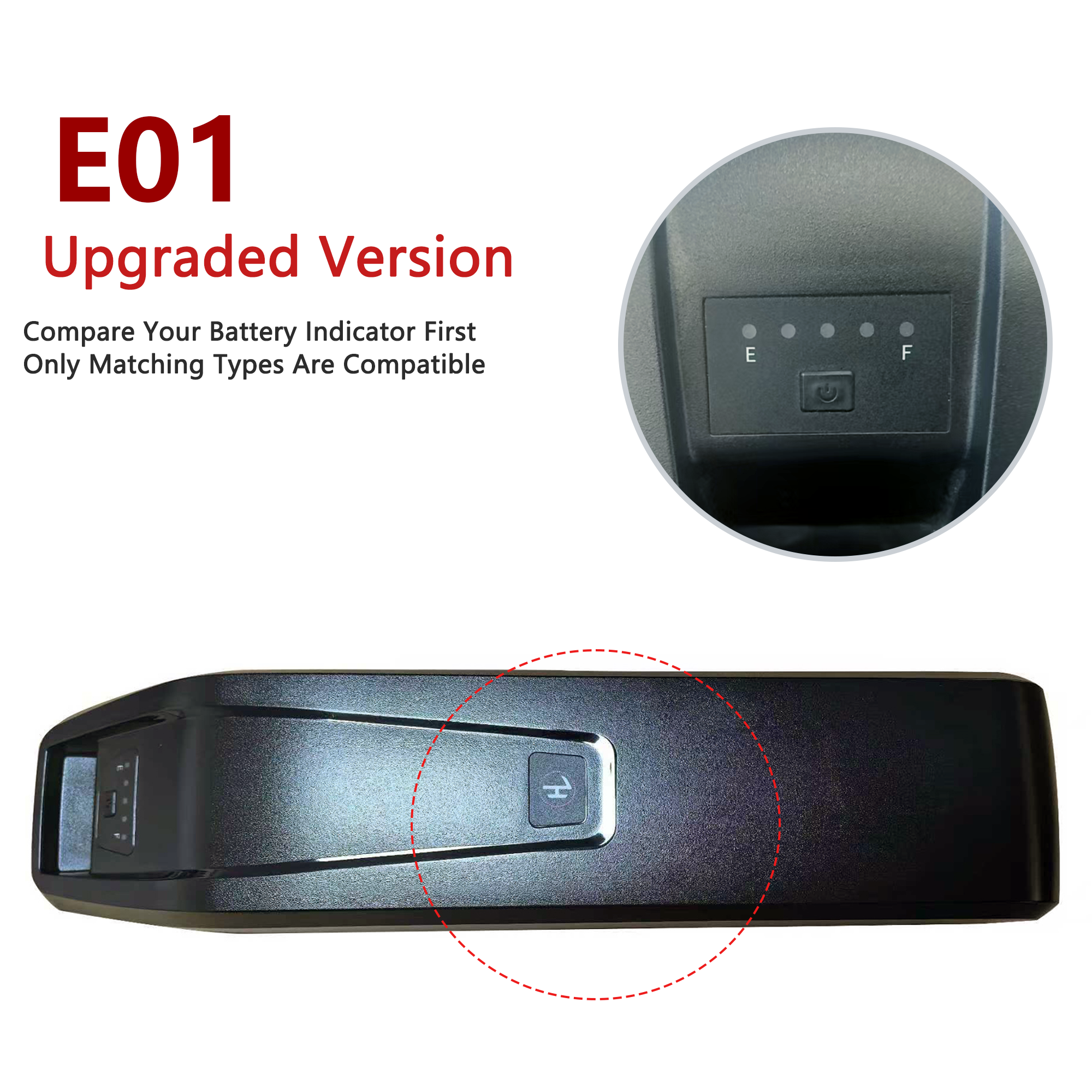 EOEOTWO E01 Ebike Battery -Please confirm the compatibility E01 battery with us before purchasing