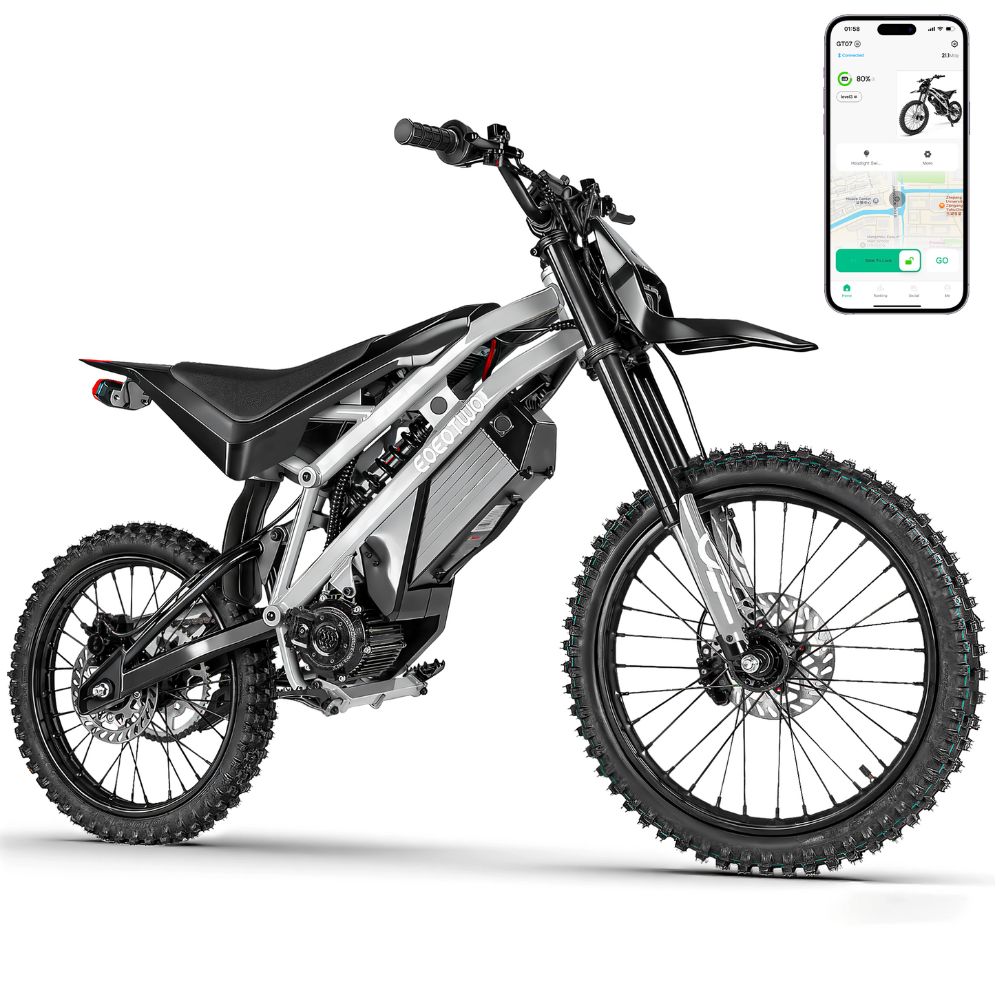 GT07 Electric Dirt Bike–60V 35AH 50Mile