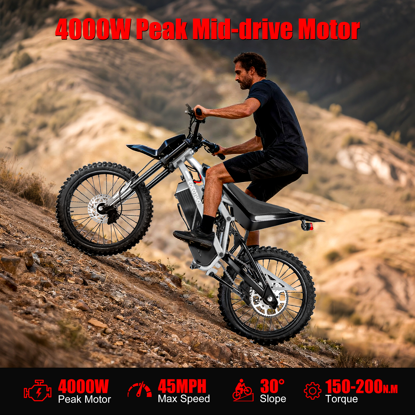 GT07 Electric Dirt Bike–60V 35AH 50Mile