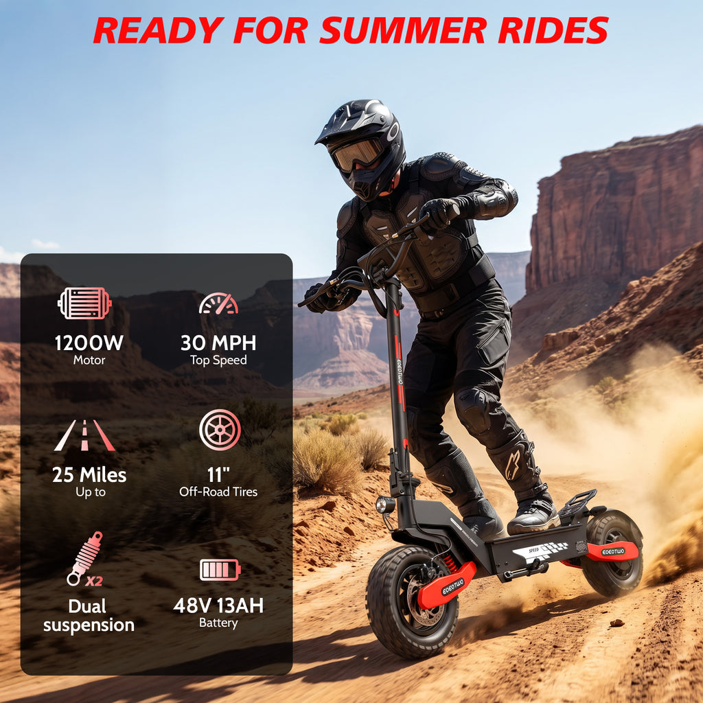 EOEOTWO GT06 48V 23.4Ah Electric Scooter Red